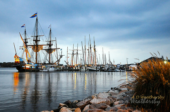 Tall Ships at Dusk